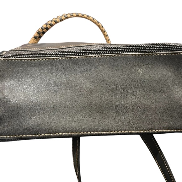 Black Handbag with Rope Handles - Picture 10 of 10